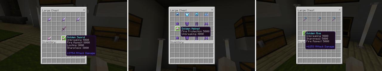 Panorama of the Minecraft Bedrock Marketplace product God Weapons created by Fall Studios.