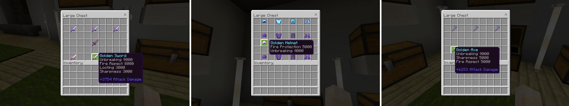 Panorama of the Minecraft Bedrock Marketplace product God Weapons created by Fall Studios.
