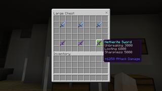 Screenshot of the Minecraft Bedrock Marketplace product God Weapons created by Fall Studios.