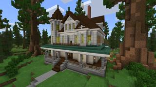 Screenshot of the Minecraft Bedrock Marketplace product Hacker Mansion 2 created by Fall Studios.