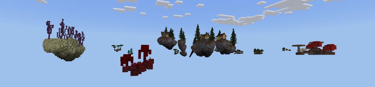 Panorama of the Minecraft Bedrock Marketplace product Hacker One Block created by Fall Studios.
