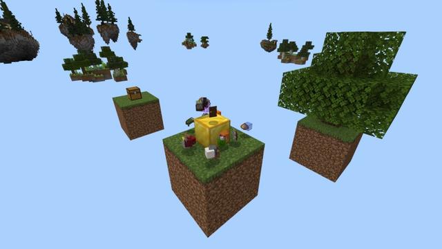 Screenshot of the Minecraft Bedrock Marketplace product Hacker One Block created by Fall Studios.