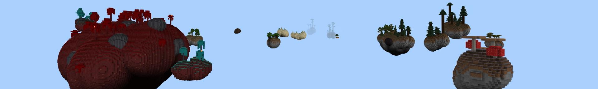 Panorama of the Minecraft Bedrock Marketplace product Hacker Skyblock Challenge created by Fall Studios.