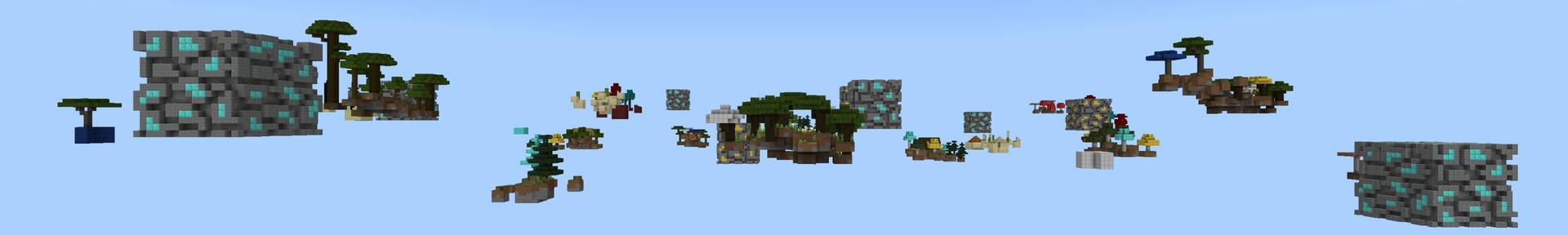 Panorama of the Minecraft Bedrock Marketplace product Hacker Skyblock created by Fall Studios.