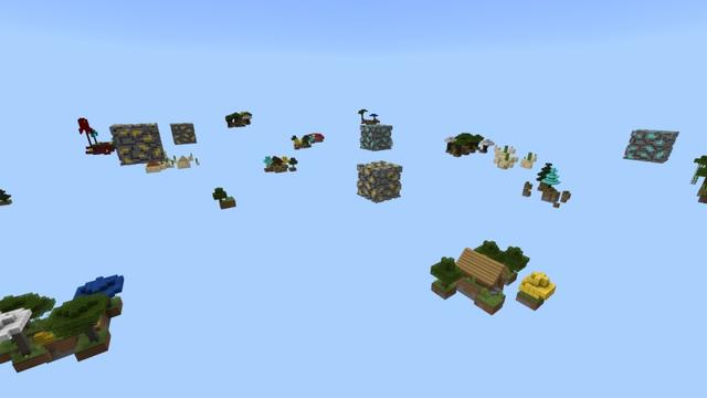 Screenshot of the Minecraft Bedrock Marketplace product Hacker Skyblock created by Fall Studios.