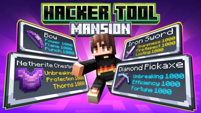 Thumbnail of the Minecraft Bedrock Marketplace product Hacker Tool Mansion created by Fall Studios.