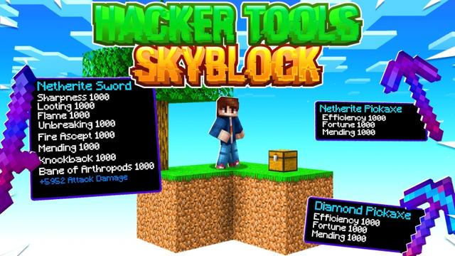 Thumbnail of the Minecraft Bedrock Marketplace product Hacker Tools Skyblock created by Fall Studios.
