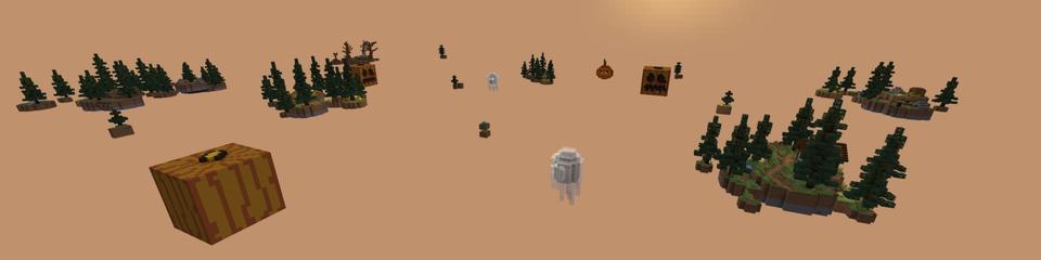 Panorama of the Minecraft Bedrock Marketplace product Halloween One Block created by Fall Studios.