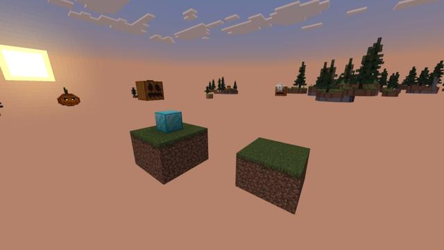 Screenshot of the Minecraft Bedrock Marketplace product Halloween One Block created by Fall Studios.