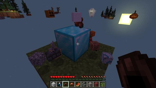 Screenshot of the Minecraft Bedrock Marketplace product Halloween One Block created by Fall Studios.