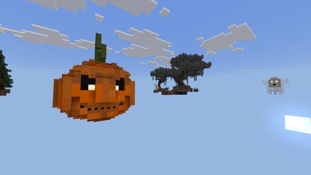 Screenshot of the Minecraft Bedrock Marketplace product Halloween One Block created by Fall Studios.