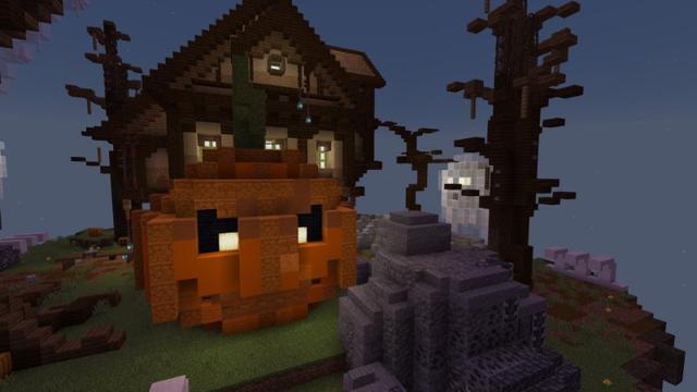 Screenshot of the Minecraft Bedrock Marketplace product Halloween Parkour created by Fall Studios.