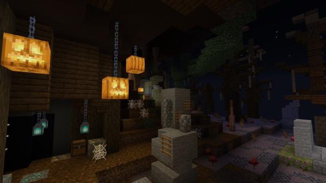 Screenshot of the Minecraft Bedrock Marketplace product Halloween Parkour created by Fall Studios.