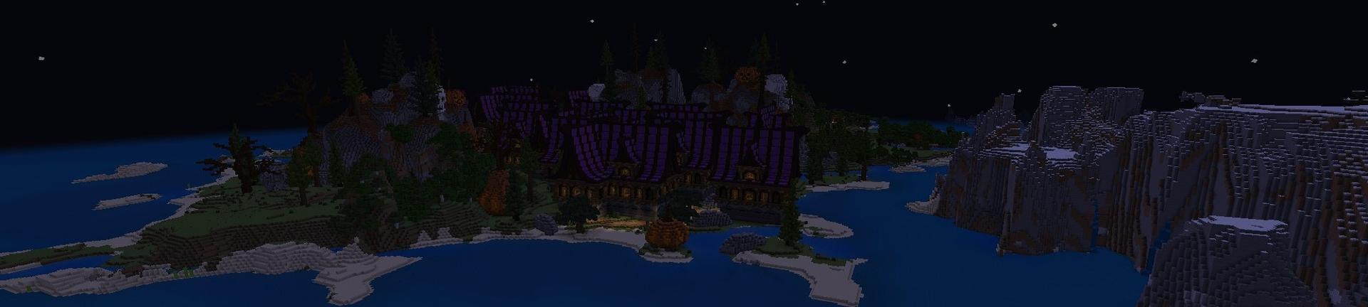 Panorama of the Minecraft Bedrock Marketplace product Halloween Village!! created by Fall Studios.