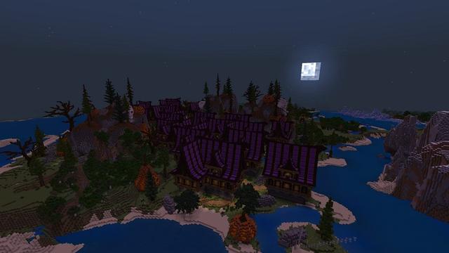 Screenshot of the Minecraft Bedrock Marketplace product Halloween Village! created by Fall Studios.