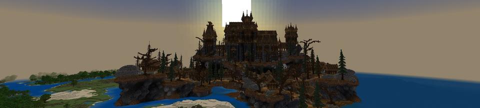 Panorama of the Minecraft Bedrock Marketplace product Haunted Castle created by Fall Studios.