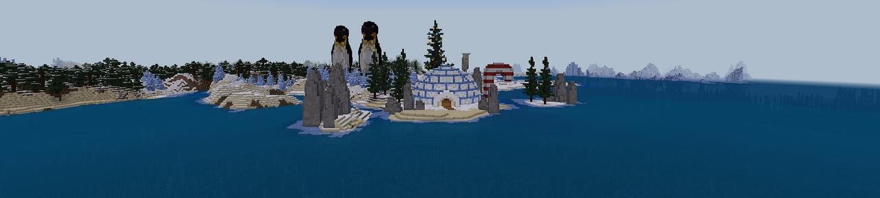Panorama of the Minecraft Bedrock Marketplace product Igloo Underground Base created by Fall Studios.