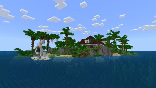 Screenshot of the Minecraft Bedrock Marketplace product Island Mansion created by Fall Studios.