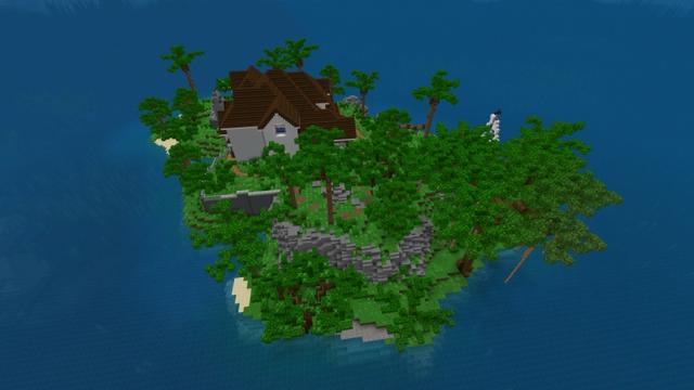 Screenshot of the Minecraft Bedrock Marketplace product Island Mansion created by Fall Studios.