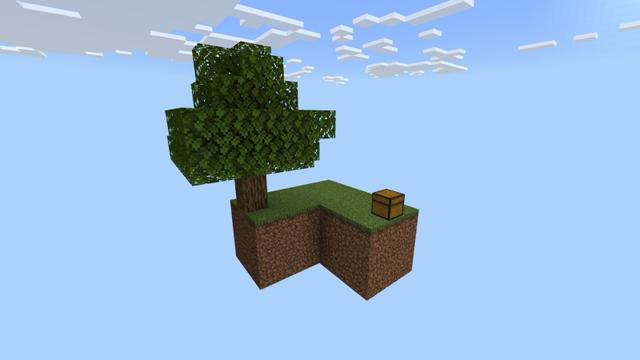 Screenshot of the Minecraft Bedrock Marketplace product Just Skyblock! created by Fall Studios.
