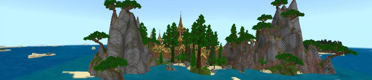 Panorama of the Minecraft Bedrock Marketplace product Lost Island created by Fall Studios.