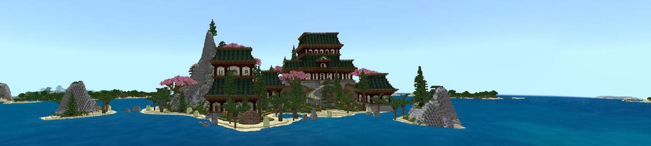 Panorama of the Minecraft Bedrock Marketplace product Lost Ninja Temple created by Fall Studios.