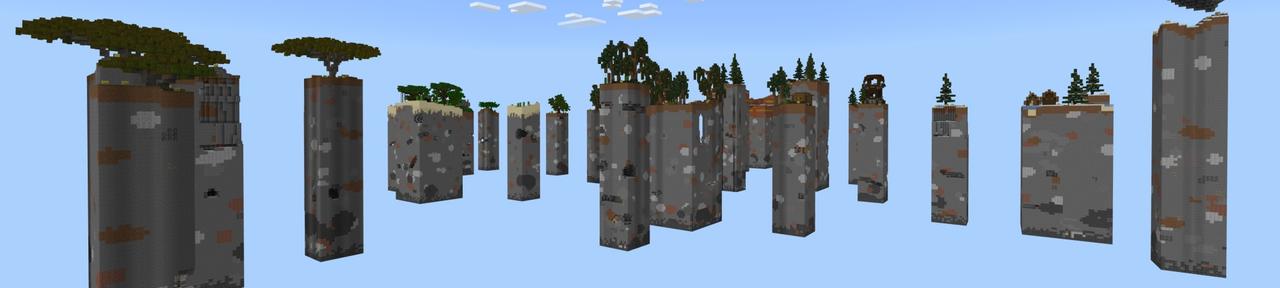 Panorama of the Minecraft Bedrock Marketplace product Lucky Block Chunk Survival created by Fall Studios.