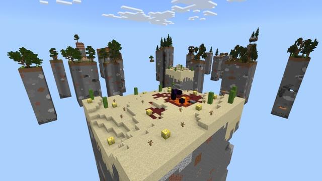 Screenshot of the Minecraft Bedrock Marketplace product Lucky Block Chunk Survival created by Fall Studios.