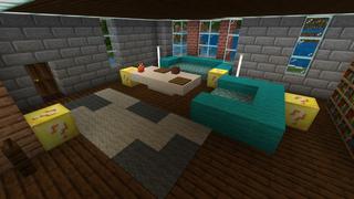 Screenshot of the Minecraft Bedrock Marketplace product Lucky Block Mansions created by Fall Studios.