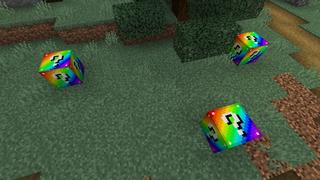 Screenshot of the Minecraft Bedrock Marketplace product Lucky Block Rainbow created by Fall Studios.