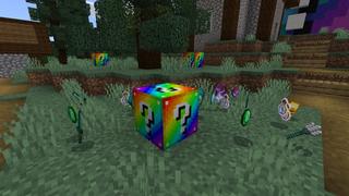 Screenshot of the Minecraft Bedrock Marketplace product Lucky Block Rainbow created by Fall Studios.