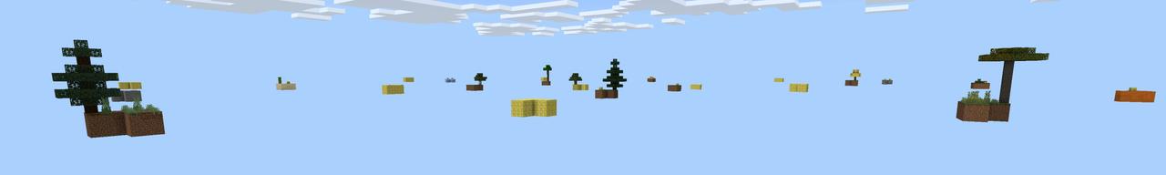 Panorama of the Minecraft Bedrock Marketplace product Lucky Block Skyblock created by Fall Studios.