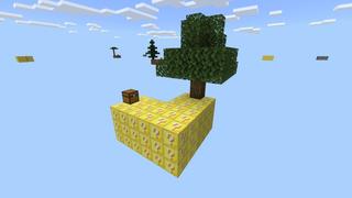 Screenshot of the Minecraft Bedrock Marketplace product Lucky Block Skyblock created by Fall Studios.