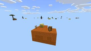 Screenshot of the Minecraft Bedrock Marketplace product Lucky Block Skyblock created by Fall Studios.