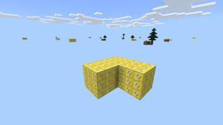 Screenshot of the Minecraft Bedrock Marketplace product Lucky Block Skyblock created by Fall Studios.