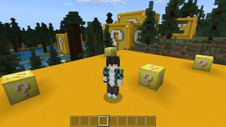 Screenshot of the Minecraft Bedrock Marketplace product Lucky Block World created by Fall Studios.