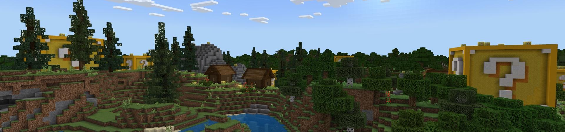 Panorama of the Minecraft Bedrock Marketplace product Lucky Block created by Fall Studios.