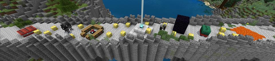 Panorama of the Minecraft Bedrock Marketplace product Lucky Blocks! created by Fall Studios.