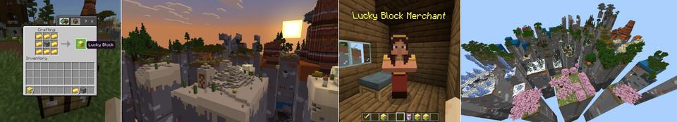 Panorama of the Minecraft Bedrock Marketplace product Lucky Blocks Chunk Challenge created by Fall Studios.