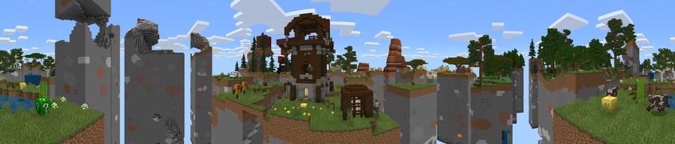 Panorama of the Minecraft Bedrock Marketplace product Lucky Blocks Chunk Challenge created by Fall Studios.
