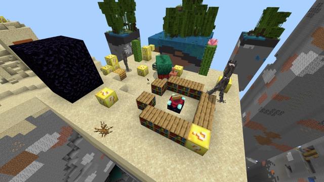 Screenshot of the Minecraft Bedrock Marketplace product Lucky Blocks Chunk Challenge created by Fall Studios.