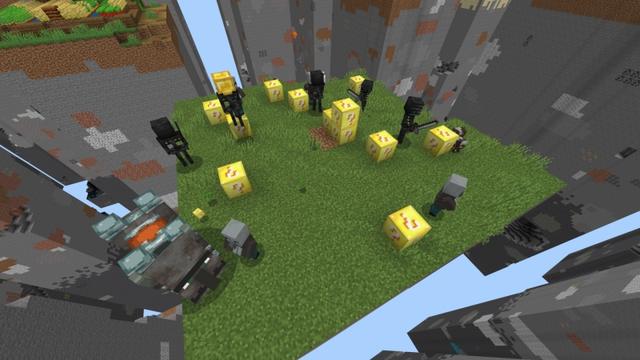 Screenshot of the Minecraft Bedrock Marketplace product Lucky Blocks Chunk Challenge created by Fall Studios.