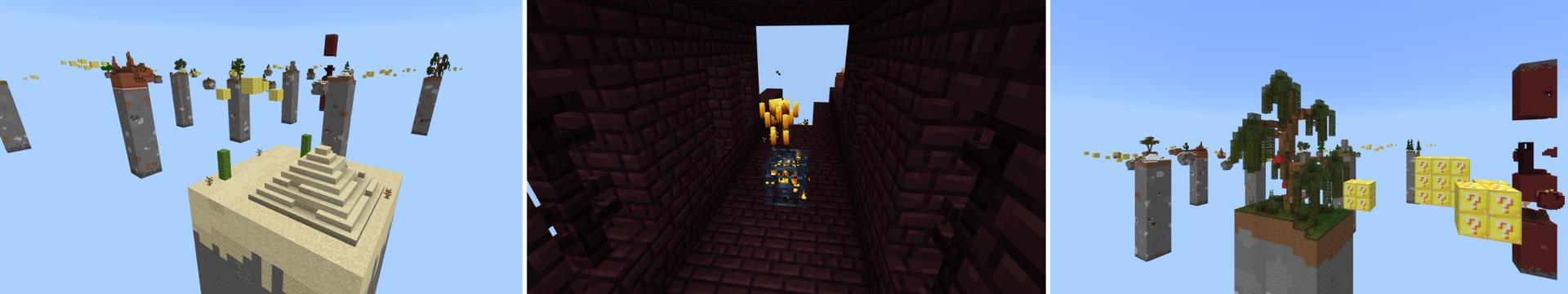 Panorama of the Minecraft Bedrock Marketplace product Lucky Blocks Chunk Survival created by Fall Studios.