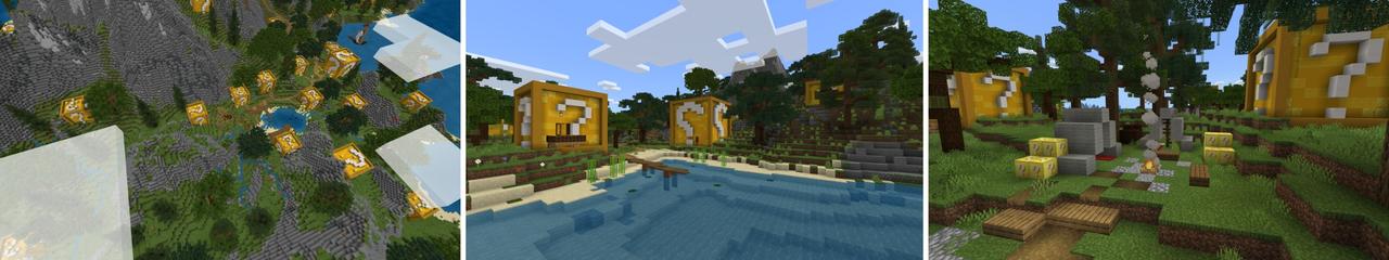 Panorama of the Minecraft Bedrock Marketplace product Lucky Blocks Island created by Fall Studios.