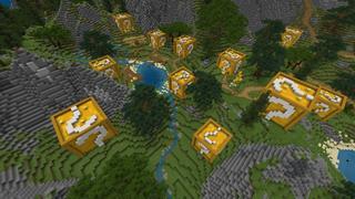 Screenshot of the Minecraft Bedrock Marketplace product Lucky Blocks Island created by Fall Studios.