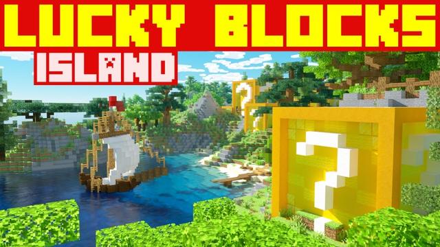 Thumbnail of the Minecraft Bedrock Marketplace product L'île des Lucky Blocks created by Fall Studios.
