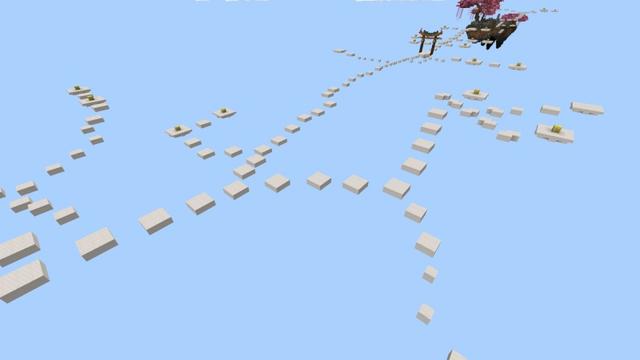 Screenshot of the Minecraft Bedrock Marketplace product Lucky Blocks Parkour created by Fall Studios.