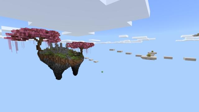 Screenshot of the Minecraft Bedrock Marketplace product Lucky Blocks Parkour created by Fall Studios.