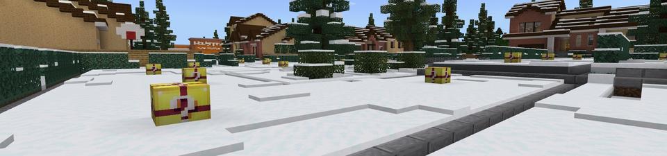 Panorama of the Minecraft Bedrock Marketplace product Lucky Blocks Presents created by Fall Studios.