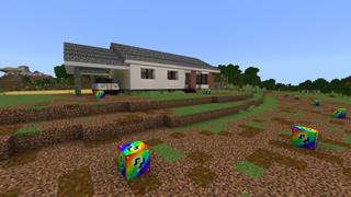 Screenshot of the Minecraft Bedrock Marketplace product Lucky Blocks Rainbow created by Fall Studios.